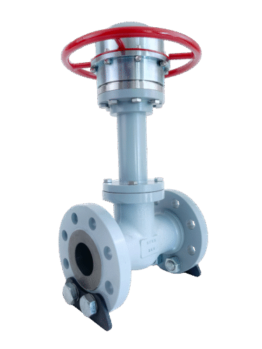 MagDrive_1_Transparent - MagDrive Technologies Large industrial valve with red MagDrive Technologies actuator handle