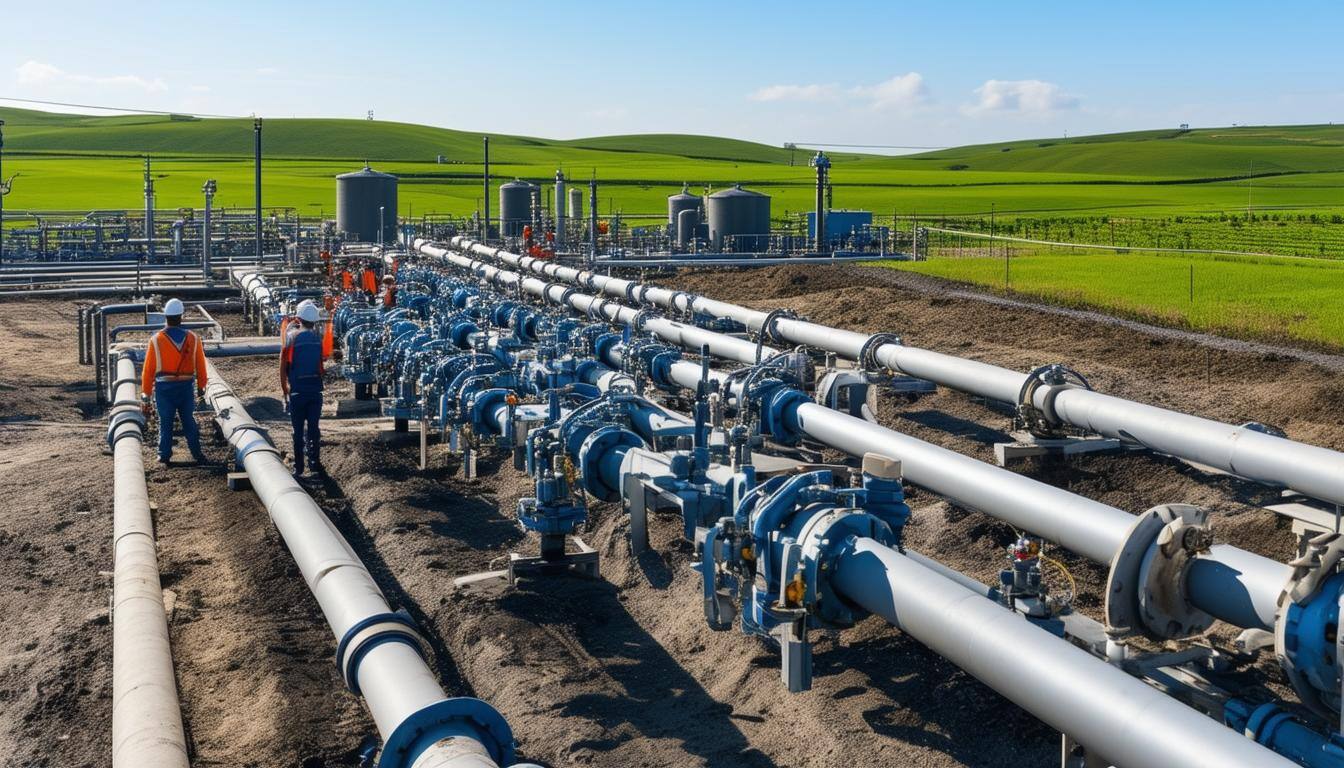 Pipeline system with multiple valves in field