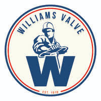 Williams Valve company logo with blue W
