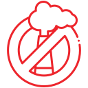 Red no steam emissions icon