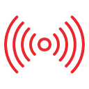 Red wireless signal icon